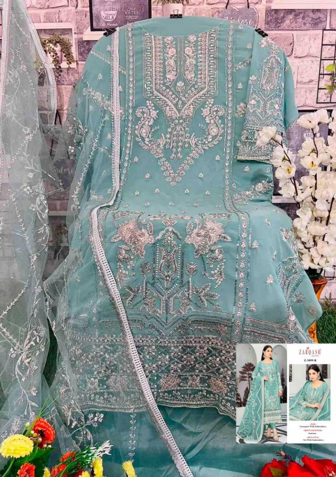 Z 3099 Zarqash Butterfly Net Embroidery Pakistani Suits Wholesale Suppliers In India
